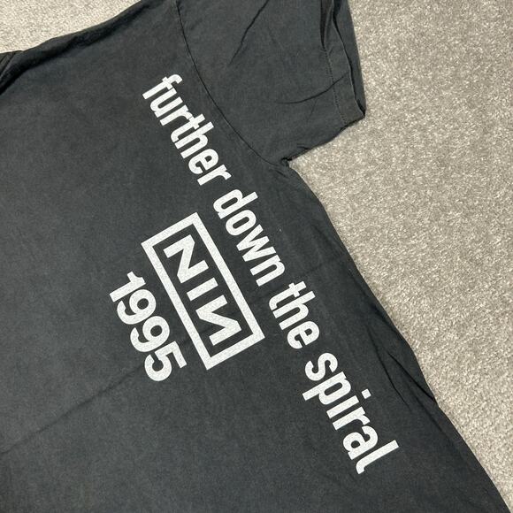 Vintage NIN 1995 Nine Inch Nails Further Down The Spiral Large Reprint T-Shirt - Picture 7 of 9